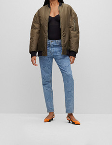 Blouson Bomber Matelassé Imperméable et Respirant en Coton avec Col à Capuche, Broderie Camouflage, Teinture Hiver, Vente en Gros OEM pour Femme - Product Image 3