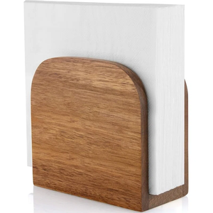 กล่องเก็บผ้าเช็ดปากไม้ธรรมชาติสไตล์เรียบง่ายสำหรับห้องครัว - Product Image 3