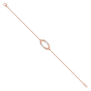Interlocking Round Loop Diamond Accent <b>Bangle</b> <b>Bracelet</b> - Product Image 4