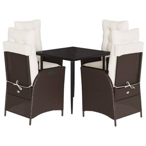 Conjunto de Comedor para Exteriores Mediano en Ratán Sintético Marrón, Conjuntos de Jardín - Product Image 2