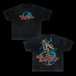 T-shirts graphiques vintage imprimés sur mesure en molleton 100 % coton biologique pour hommes, coupe ample, style streetwear, écologiques, vente en gros 2026 - Product Image 4