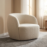 Fauteuil d'appoint en velours et canapé en tissu bouclé, design nordique moderne, pour projets hôteliers de luxe