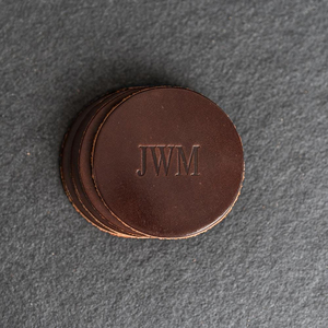 Bulk Genuine Leather Coasters Custom Logo Hot Stamping <b>Square</b> Cup Pad Non-Slip Lightweight Premium Gift <b>Set</b> for Client - Product Image 2