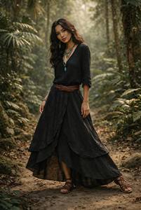 Jupe longue en coton à prix de gros, style bohème, légère et confortable, idéale pour la plage et les festivals - Product Image 2