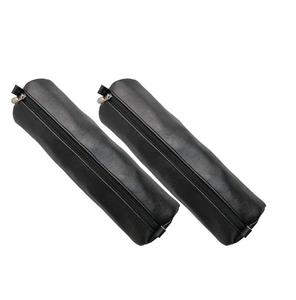 Estuche Cuadrado de Cuero para Lápices, Multiusos, con Cierre, Organizador Negro para la Escuela, Oficina y Viajes - Product Image 1