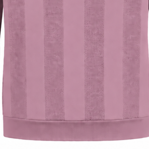 Pull-over Polo Tricoté Rose Poudré pour Homme à Manches Longues, Motif Rayures Texturées, Col et Ourlet Côtelés, Style Décontracté Chic - Product Image 6