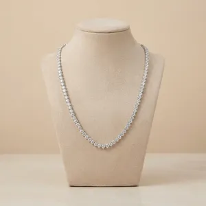 Chaîne tennis en diamant de laboratoire plaqué or, fabriquée à la main, de qualité supérieure, qui passe le testeur de diamants, coupe brillante unisexe, certifiée IGI - Product Image 1