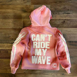 Sudadera con Capucha para Hombre, Otoño, Apliques, Acabado Desgastado, Diseño Bordado, Impresión Digital, Tela de Forro Polar, Personalizable - Product Image 2