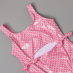Traje de Baño Brillante para Niñas con Estampado de Conchas de Vieira, Traje de Baño Metálico de una Pieza con Lentejuelas para Bebés - Product Image 4