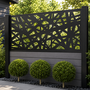 Modern Geometric Laser Cut Privacy Fence Panel Outdoor Metal Garden <b>Screen</b> <b>Decorative</b> Boundary Wall for Patio Villa Use - Product Image 3