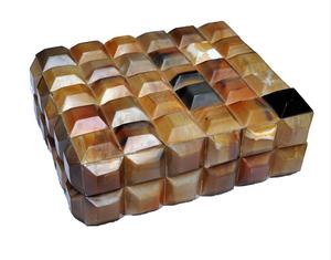 Boîte artisanale en corne de buffle naturelle pour le rangement de bijoux : Boîte à bijoux en corne faite à la main – Boîte de rangement décorative géométrique - Product Image 1