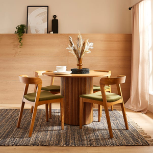 Chaise d'appoint minimaliste en bois massif avec dossier ergonomique incurvé - Product Image 6