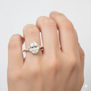 Anillo de Diamante Cultivado en Laboratorio con Corte Ovalado, Joyería Fina al por Mayor, Oro Amarillo Sólido de 14K/18K, Anillo de Compromiso Vintage, Elegante Regalo - Product Image 6