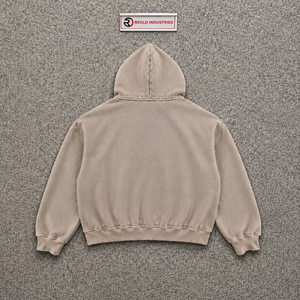 เสื้อฮู้ดดี้โอเวอร์ไซส์สีเทาอ่อนพรีเมียมใหม่ ผ้าฝ้ายเฟรนช์เทอร์รี่ ระบายอากาศได้ดี สวมใส่สบาย เหมาะสำหรับฤดูใบไม้ร่วง  ปักลายตามสั่ง - Product Image 6