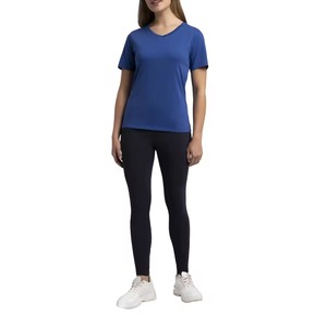 Camisetas de Cuello en V para Mujer, Personalizadas al por Mayor, de Manga Corta, Casuales de Verano, de Algodón Transpirable, Ajustadas, Tops - Product Image 6
