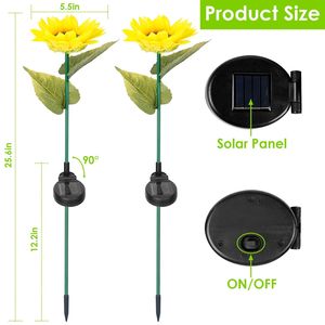 2 Pezzi Lampada Solare LED a Forma di Girasole IP65 Impermeabile, 10 LED Decorativi per Illuminazione di Sentieri, Giardini, Cortili e Paesaggi - Product Image 3