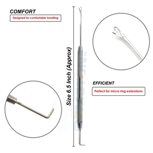 2 In 1 Hair Extension Pulling <b>Hook</b> & Crochet <b>Hook</b> <b>Tool</b> | Professional Micro Ring & Nano Bead Extension Installation <b>Tool</b> - Product Image 4