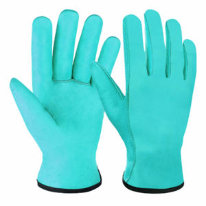 Guantes de Trabajo Resistentes Antiestáticos, Reforzados con Cuero de Grano de Cabra, Forro de Algodón, Muñequera Ajustable, Resistentes a la Abrasión y al Calor - Product Image 4