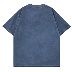 T-shirt Homme Oversize en Coton 100% Lavé à l'Acide, Col Rond, Manches Courtes, Logo Personnalisé sur le Devant, Style Streetwear Vintage, 220g - Product Image 2