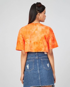 เสื้อยืดโอเวอร์ไซส์ทรงครอป แขนสั้น คอกลม ผ้าฝ้าย สไตล์สตรีทแวร์ ทรงหลวมสำหรับผู้หญิง - Product Image 5