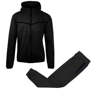 Ensemble de survêtement en molleton à deux pièces pour homme, imprimé décontracté d'hiver, avec capuche, jogging, séchage rapide, fermeture à cordon personnalisable - Product Image 1