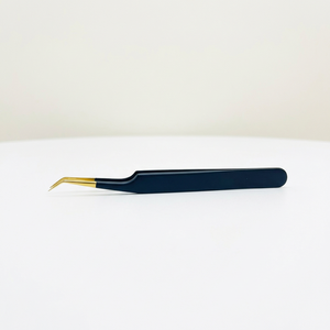 Kit de Pinzas para Extensión de Pestañas con Punta de Plasma Dorada, Punta Angular Fina, Herramientas para Pestañas de Volumen Clásico y Aplicaciones Profesionales en Salón - Product Image 6