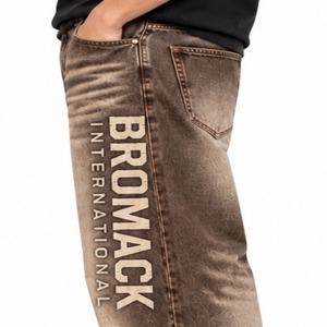 <b>Men</b> Classic Denim <b>jeans</b> Brown Wash Loose Silhouette Retro Finish Relaxed Leg Casual Wear Soft Texture Urban Appeal - Product Image 6