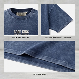 Camiseta de Mezclilla Lavada Estilo Vintage con Estampado Gráfico Good King Sport Impex, Oversize, Casual, Streetwear, Unisex - Product Image 5
