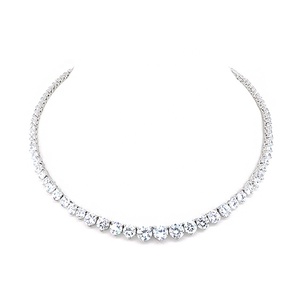แฟชั่นอินเทรนด์สีขาวฮิปฮอปสไตล์ CZ เครื่องประดับสร้อยคอเทนนิส - Product Image 1