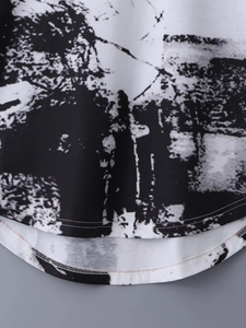 High Quality Men Abstract Graphic Short Sleeve <b>T</b>-<b>Shirt</b> Distressed Texture Monochrome Print Breathable Custom Made From Pakistan - Product Image 4