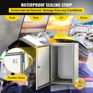 Boîte électrique en acier NEMA 4X 20 x 12 x 10 pouces, étanche à la poussière et à l'eau IP66, pour l'extérieur/l'intérieur, boîtier pour instruments électroniques - Product Image 6