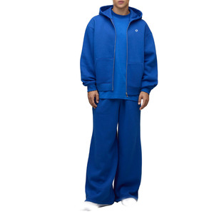 Sudaderas con capucha de algodón grueso de moda para hombre, estilo urbano, con cremallera completa, lisas, con logo personalizado, venta al por mayor, suministro OEM - Product Image 5