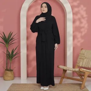 Colección de Diseños Exclusivos, Vestido Maxi Negro para Mujer, Moda Musulmana Modesta, Vestido de Manga Larga, Ropa de Oficina Diaria para Chicas, Elegante - Product Image 4