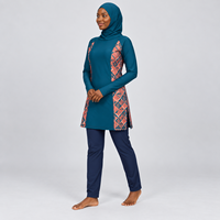 Vente en gros, nouvelle arrivée, ensemble 2 pièces modeste pour femmes, burkinis islamiques avec cristaux sur le devant, vêtements d'été de haute qualité, burkini de bain