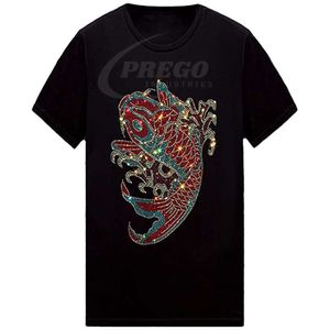 เสื้อยืดผู้ชายประดับเพชรเทียม ดีไซน์สั่งทำคุณภาพสูง ขายส่ง เสื้อผู้ชายไซส์ใหญ่สไตล์ไฮสตรีท จากปากีสถาน - Product Image 1