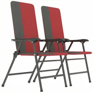 Set di Due Sedie Pieghevoli Rosse per Terrazza, Poltrone per Campeggio e Arredamento da Giardino - Product Image 5