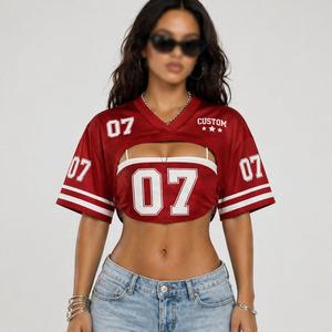 Camiseta Deportiva sin Mangas para Mujer, Estilo Fútbol Americano, Corte Ajustado, con Número Estampado, Venta al Por Mayor - Product Image 4