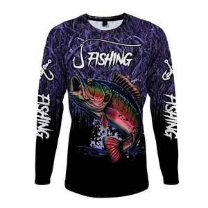 Maillot de pêche personnalisé à motif sublimé pour équipe, en Spandex/Polyester, à manches longues, séchage rapide, pour pêcheur - Product Image 1