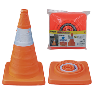 Cône de signalisation réfléchissant pliable JEFCOM 410mm 620mm, cône de sécurité portable et pliable en polypropylène et polyester Oxford, adhésif - Product Image 5