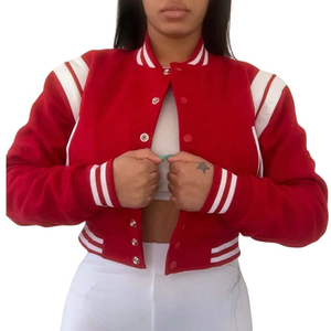 Nouvelle arrivée : veste varsity légère pour femmes, coupe courte, manches longues, séchage rapide, prix de gros d'usine, vêtements à prix avantageux - Product Image 5