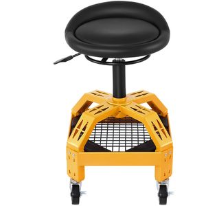 Sgabello da Garage Regolabile in Plastica con Ruote, Capacità 300 LBS, Altezza 24-28,7 Pollici, Sedile Girevole a 360° per Meccanici - Product Image 1