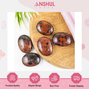 Piedra de Obsidiana de Caoba Natural Ovalada de 2.5 Pulgadas, Cristales Curativos Pulidos y Lisos de 1 kg para Fuerza y Equilibrio Emocional - Product Image 2