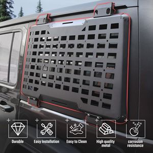 2018-2025 for Jeep Wrangler JL 4 Doors Rear <b>Window</b> Molle <b>Panel</b> System Modular Storage Protective Decoration Cargo Carrier - Product Image 5