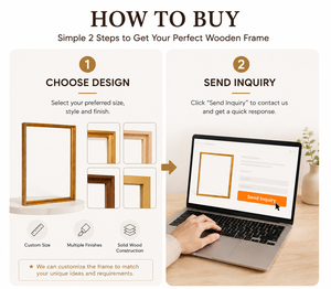 Solid Wood Modern Stylish Vertical Eco-Friendly Wall Mounted Photo <b>Frame</b> Custom Size Home Office <b>Gallery</b> Wedding Retail Display - Product Image 5