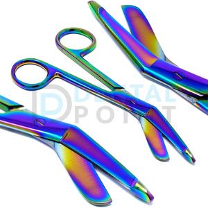 Tijeras de enfermería con banda de colores arcoíris de 5.5 pulgadas, acero de alto pulido, certificadas CE, instrumentos médicos - Product Image 2