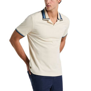 Nouveauté 2026 – Polos tricotés pour hommes couleur beige uni, tissu respirant, manches courtes, coupe ample, pour activités de plein air - Product Image 3