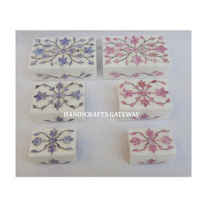 Très belle incrustation faite à la main sur marbre, incrustation de nacre, boîtes à bijoux utilisées pour le stockage des bijoux et les coffrets cadeaux - Product Image 4