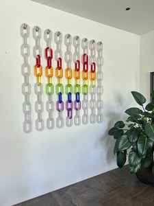 Chaînes en résine en vrac, maillons transparents ambrés de couleurs mélangées, boucles ovales décoratives faites à la main pour l'intérieur de la maison, table, mur ou suspension - Product Image 2