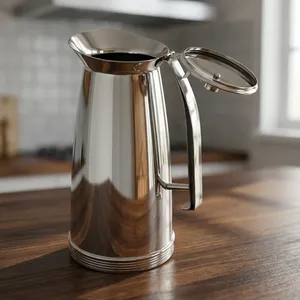 Carafe en acier inoxydable Silicoma Dezire avec finition miroir, couvercle à bascule et levier de commande, qualité alimentaire - Product Image 6