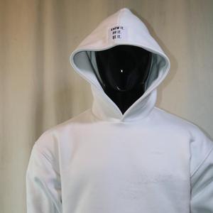 เสื้อฮู้ดสีขาวสำหรับผู้ชาย ผ้าฝ้าย 100% เฟรนช์เทอร์รี่ ทรงปกติ สวมใส่สบาย มีกระเป๋า ดีไซน์สำหรับฤดูใบไม้ร่วง เหมาะสำหรับใส่เล่นกีฬา - Product Image 2